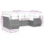 7-piece garden sofa set with gray PE rattan cushions by , Garden sets - Ref: Foro24-3254127, Price: 472,47 €, Discount: %