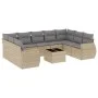 Gartensofa-Set mit beigen Kissen, 10-teilig, synthetisches Rattan von , Gartensets - Ref: Foro24-3254146, Preis: 666,59 €, Ra...