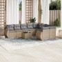 Gartensofa-Set mit beigen Kissen, 10-teilig, synthetisches Rattan von , Gartensets - Ref: Foro24-3254186, Preis: 679,66 €, Ra...