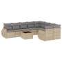 Gartensofa-Set mit beigen Kissen, 10-teilig, synthetisches Rattan von , Gartensets - Ref: Foro24-3254186, Preis: 679,66 €, Ra...