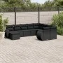 Gartensofa-Set 10-teilig mit schwarzen synthetischen Rattankissen von , Gartensets - Ref: Foro24-3254192, Preis: 636,88 €, Ra...