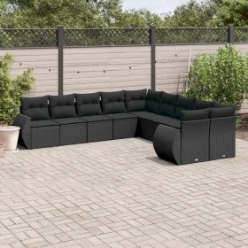 Garden sofa set 10 pieces with black synthetic rattan cushions by , Garden sets - Ref: Foro24-3254242, Price: 618,65 €, Disco...