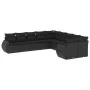 Gartensofa-Set 10-teilig mit schwarzen synthetischen Rattankissen von , Gartensets - Ref: Foro24-3254242, Preis: 618,47 €, Ra...