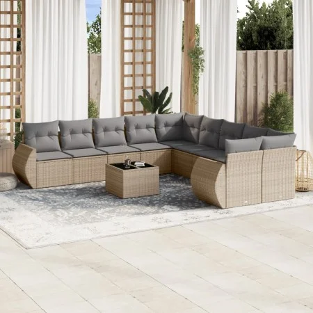 11-piece garden sofa set with beige synthetic rattan cushions by , Garden sets - Ref: Foro24-3254256, Price: 738,26 €, Discou...