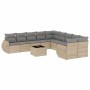 11-teiliges Gartensofa-Set mit beigen synthetischen Rattankissen von , Gartensets - Ref: Foro24-3254256, Preis: 737,91 €, Rab...