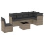 7-piece garden sofa set with gray PE rattan cushions by , Garden sets - Ref: Foro24-3217710, Price: 404,64 €, Discount: %