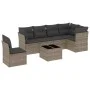 7-teiliges Gartensofa-Set mit grauen PE-Rattan-Kissen von , Gartensets - Ref: Foro24-3217710, Preis: 411,48 €, Rabatt: %