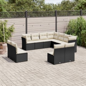 11-piece garden sofa set and black synthetic rattan cushions by , Garden sets - Ref: Foro24-3217816, Price: 577,39 €, Discoun...