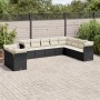 Gartensofa-Set 10-teilig mit schwarzen synthetischen Rattankissen von , Gartensets - Ref: Foro24-3217856, Preis: 572,73 €, Ra...