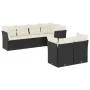7-teiliges Garten-Essset und schwarze Kissen aus synthetischem Rattan von , Gartensets - Ref: Foro24-3217896, Preis: 453,21 €...