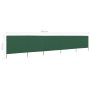 5-panel beach windbreaker green fabric 600x120 cm by vidaXL, Umbrellas - Ref: Foro24-47161, Price: 62,25 €, Discount: %