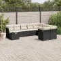 Garden sofa set 10 pieces with black synthetic rattan cushions by , Garden sets - Ref: Foro24-3218186, Price: 579,03 €, Disco...