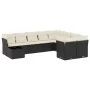 Garden sofa set 10 pieces with black synthetic rattan cushions by , Garden sets - Ref: Foro24-3218186, Price: 579,03 €, Disco...