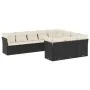 Garden sofa set 10 pieces with black synthetic rattan cushions by , Garden sets - Ref: Foro24-3218216, Price: 596,13 €, Disco...