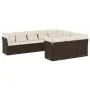 10-piece garden sofa set and brown synthetic rattan cushions by , Garden sets - Ref: Foro24-3218223, Price: 666,43 €, Discoun...