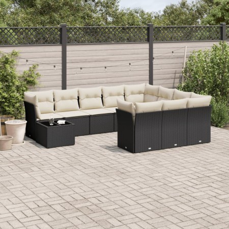 11-piece garden sofa set and black synthetic rattan cushions by , Garden sets - Ref: Foro24-3218256, Price: 596,98 €, Discoun...