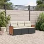 Garden sofa set with cushions 3 pieces black synthetic rattan by , Garden sets - Ref: Foro24-3227435, Price: 196,66 €, Discou...