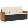 Garden sofa set with cushions 3 pieces black synthetic rattan by , Garden sets - Ref: Foro24-3227435, Price: 196,66 €, Discou...