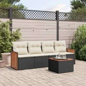 5-piece garden furniture set and black synthetic rattan cushions by , Garden sets - Ref: Foro24-3227456, Price: 286,72 €, Dis...
