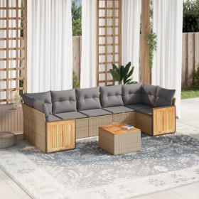 Gartensofa-Set mit beigen Kissen 8 Stück PE-Rattan von , Gartensets - Ref: Foro24-3227494, Preis: 501,00 €, Rabatt: %