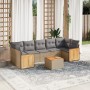 Gartensofa-Set mit beigen Kissen 8 Stück PE-Rattan von , Gartensets - Ref: Foro24-3227494, Preis: 501,00 €, Rabatt: %