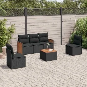 6-piece garden sofa set and black synthetic rattan cushions by , Garden sets - Ref: Foro24-3227532, Price: 347,27 €, Discount: %