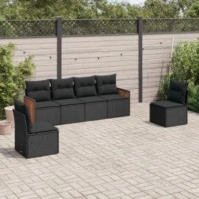 6-piece garden sofa set and black synthetic rattan cushions by , Garden sets - Ref: Foro24-3227539, Price: 374,77 €, Discount: %