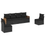 6-piece garden sofa set and black synthetic rattan cushions by , Garden sets - Ref: Foro24-3227539, Price: 381,98 €, Discount: %