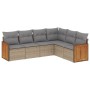 Garden sofa set with cushions 6 pieces beige synthetic rattan by , Garden sets - Ref: Foro24-3227683, Price: 383,81 €, Discou...