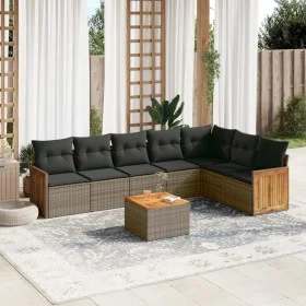 Set de sofás de jardín 8 pzas y cojines ratán sintético gris de , Conjuntos de jardín - Ref: Foro24-3227719, Precio: 481,74 €...