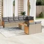 9-teiliges Gartensofa-Set mit beigen synthetischen Rattankissen von , Gartensets - Ref: Foro24-3227837, Preis: 607,61 €, Raba...