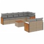 9-teiliges Gartensofa-Set mit beigen synthetischen Rattankissen von , Gartensets - Ref: Foro24-3227837, Preis: 556,93 €, Raba...