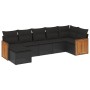Set de comedor de jardín 7 pzas y cojines ratán sintético negro de , Conjuntos de jardín - Ref: Foro24-3227868, Precio: 433,62 €