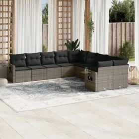 10-teiliges Gartensofa-Set mit grauen synthetischen Rattankissen von , Gartensets - Ref: Foro24-3220709, Preis: 594,58 €, Rab...
