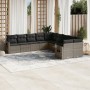 10-teiliges Gartensofa-Set mit grauen synthetischen Rattankissen von , Gartensets - Ref: Foro24-3220709, Preis: 603,06 €, Rab...