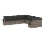 10-teiliges Gartensofa-Set mit grauen synthetischen Rattankissen von , Gartensets - Ref: Foro24-3220709, Preis: 603,06 €, Rab...