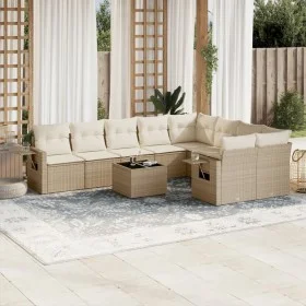 Juego de sofás jardín con cojines beige 10 pzas ratán sintético de , Conjuntos de jardín - Ref: Foro24-3220647, Precio: 672,5...