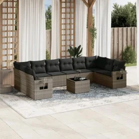 11-teilige Gartensofagarnitur und graue synthetische Rattankissen von , Gartensets - Ref: Foro24-3220679, Preis: 650,01 €, Ra...