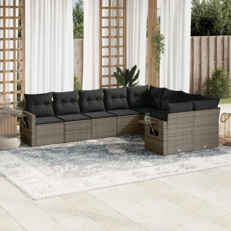 9-teiliges Gartenmöbel-Set und graue synthetische Rattankissen von , Gartensets - Ref: Foro24-3220639, Preis: 549,19 €, Rabat...
