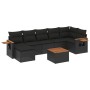 8-piece garden sofa set and black synthetic rattan cushions by , Garden sets - Ref: Foro24-3227035, Price: 489,18 €, Discount: %