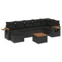 8-piece garden sofa set and black synthetic rattan cushions by , Garden sets - Ref: Foro24-3227035, Price: 511,14 €, Discount: %