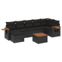 8-piece garden sofa set and black synthetic rattan cushions by , Garden sets - Ref: Foro24-3227035, Price: 489,18 €, Discount: %