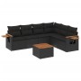7-teiliges Garten-Essset und schwarze Kissen aus synthetischem Rattan von , Gartensets - Ref: Foro24-3226846, Preis: 454,15 €...