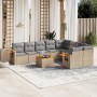 Gartensofa-Set mit beigen Kissen, 10-teilig, synthetisches Rattan von , Gartensets - Ref: Foro24-3227151, Preis: 582,08 €, Ra...