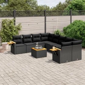 8-teiliges Gartensofa-Set und schwarze synthetische Rattankissen von , Gartensets - Ref: Foro24-3226664, Preis: 580,44 €, Rab...