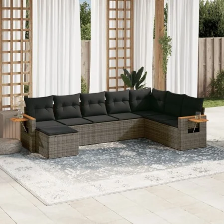 8-teiliges Gartensofa-Set und graue synthetische Rattankissen von , Gartensets - Ref: Foro24-3227089, Preis: 481,64 €, Rabatt: %