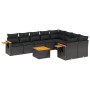 Garden sofa set 10 pieces with black synthetic rattan cushions by , Garden sets - Ref: Foro24-3227147, Price: 628,68 €, Disco...