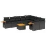 Garden sofa set 10 pieces with black synthetic rattan cushions by , Garden sets - Ref: Foro24-3227147, Price: 640,94 €, Disco...