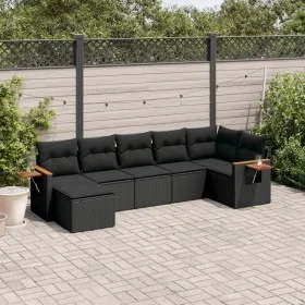 7-piece garden dining set and black synthetic rattan cushions by , Garden sets - Ref: Foro24-3227028, Price: 475,25 €, Discou...