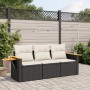 Gartensofa-Set mit Kissen, 3-teilig, schwarzes synthetisches Rattan von , Gartensets - Ref: Foro24-3226595, Preis: 213,44 €, ...